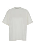 White Crewneck T-Shirt with Tonal Logo Print on the Front in Cotton Woman Tshirts And Polo Shirts