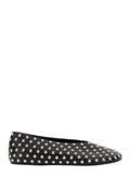 Black Ballet Flats with All-Over Stud in Leather Woman Ovine Ballerinas