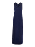Blue Long Dress with U-neck and Back Closure in Viscose Blend Woman Blu Cu