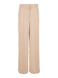 Pink Pants with Hidden Front Closure and Side Pockets in Viscose Woman Beige Trousers