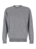 Grey Sweater in Wool Blend Man Silk Kashmir Jersey