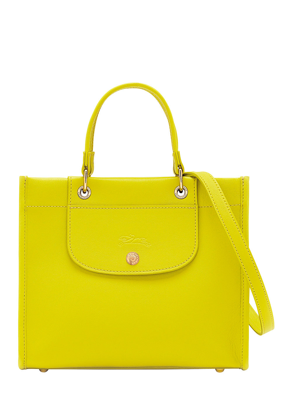 Green Handbag with Embossed Logo on the Front and Adjustable Removable Shoulder Strap in Leather Woman Hand Bags