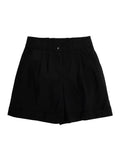 Black Shorts with Logo Patch on the Back in Techl Fabric Girl Polyester And Bermuda