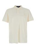 Custom Slim Fit White Polo Shirt with Large Pony Detail on the Front in Cotton Piquet Man Tshirts And