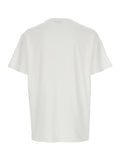 White Crewneck T-Shirt with Contrasting Logo Print on the Front in Cotton Man Tshirts And Polo Shirts