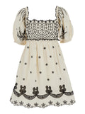 Kingsley White Dress With All-Over Embroidery Cotton Woman