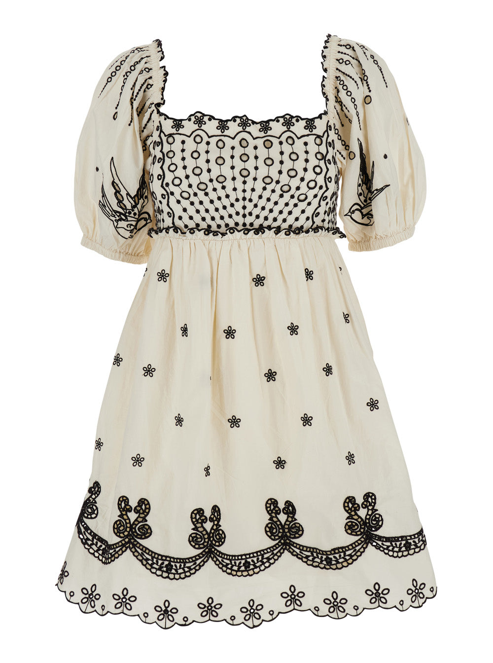 Kingsley White Dress With All-Over Embroidery Cotton Woman - 6