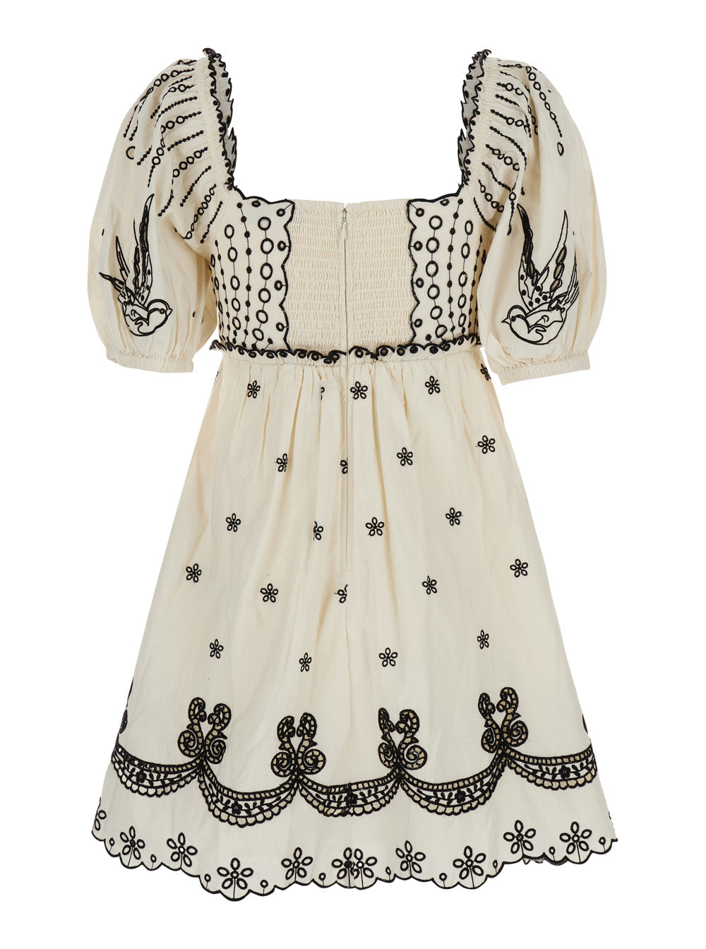 Kingsley White Dress With All-Over Embroidery Cotton Woman - 8
