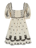 Kingsley White Dress With All-Over Embroidery Cotton Woman - 6