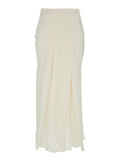 Ambra White Skirt with Wrap Design in Silk Blend Woman Acetate