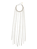 Metallic-Colored Necklace with All-Over Applied Glass Crystals and Adjustable Clasp in Brass Woman Necklaces