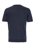 Blue Crewneck T-shirt with Ribbed Edges in Cotton Man Blu Tshirts And Polo Shirts