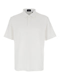 White Polo Shirt with Button Closure in cotton Man Tshirts And