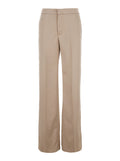 Beige Pants with Pences on the Front in Tech Fabric Woman Trousers