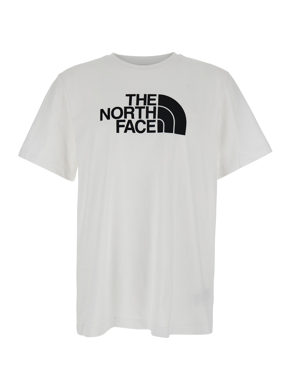 White T-Shirt with Maxi Logo Printed on the Front and Back in Cotton Blend Man Polyester Tshirts Polo Shirts