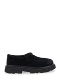 Tasman Black Mule with Raised Sole in Suede Man Flat Shoes
