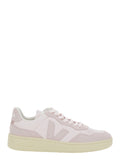 V90 Pink Sneaker With Side Logo And Perforated Toe Leather Man