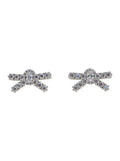 Metallic Earings with Gemstone Embellishments and Bow Design in Brass Blend Woman Earrings