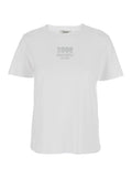 Quieto White Crewneck T-Shirt with Logo Print on the Front in Cotton Woman Tshirts And Polo Shirts