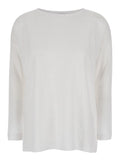White Shirt with Boart Neckline in Linen Woman Jersey