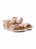 Birkenstock Kids Girls Rio Electric Pink Leather Sandals Flat Shoes