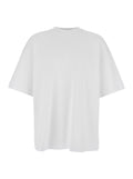 White T-shirt with Tone-on-Tone Logo Embroidered on the Front in Cotton Man Tshirts And Polo Shirts