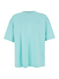 Light Blue T-Shirt with Logo Embroidered on the Front and Print Back in Cotton Man Tshirts Polo Shirts