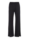 Black Pants with Elastic Waist and Side Pockets in Fabric Woman Trousers