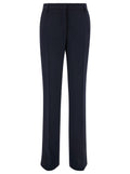 Blue Straight Pants with Concealed Closure in Candy Woman Blu Trousers