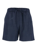Blue Shorts with Elastic Drawstring Waist in Tech Fabric Woman Blu Tencel And Bermuda