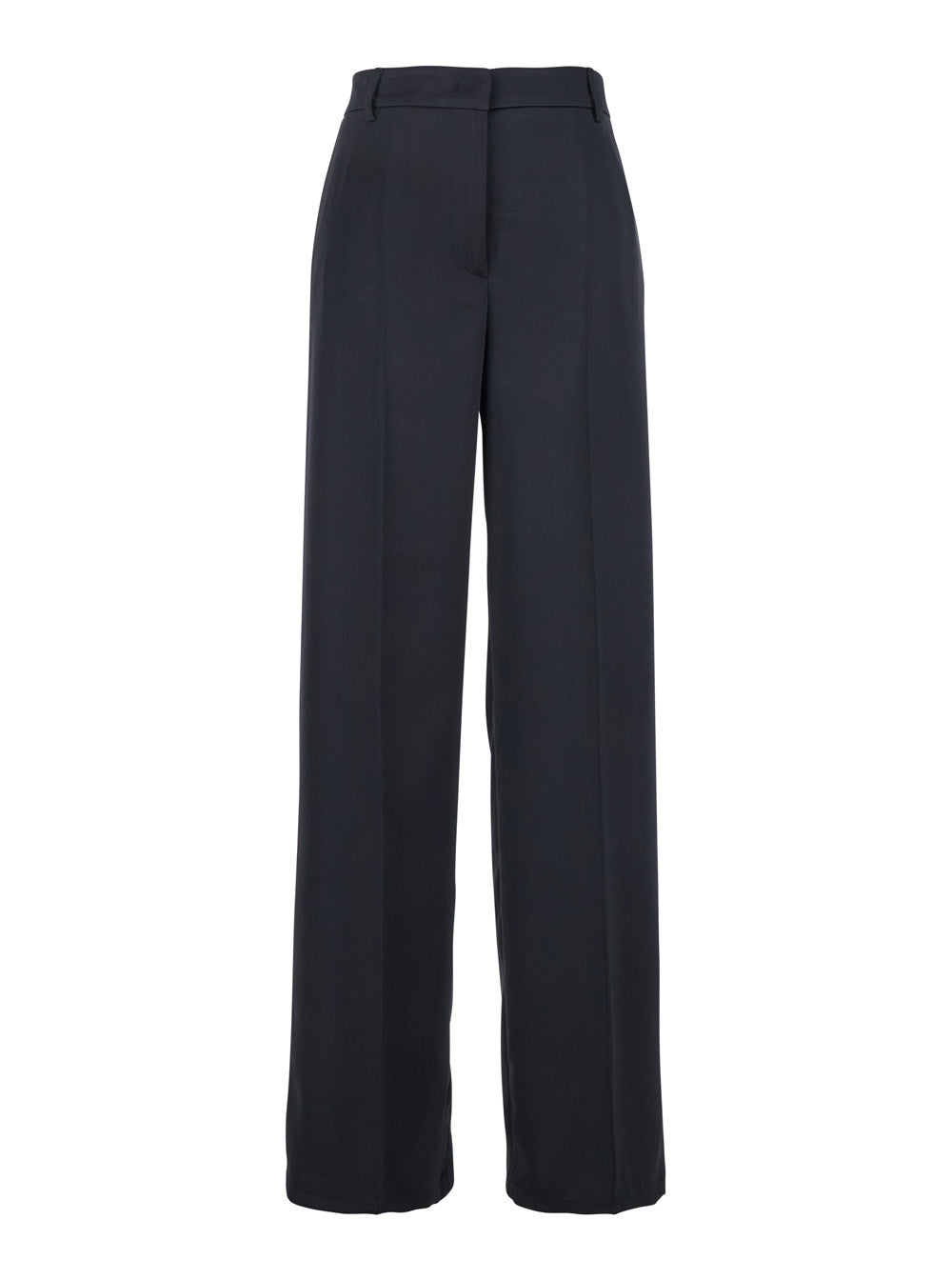 Blue Tailored Pants in Satin Woman Blu Polyester Trousers
