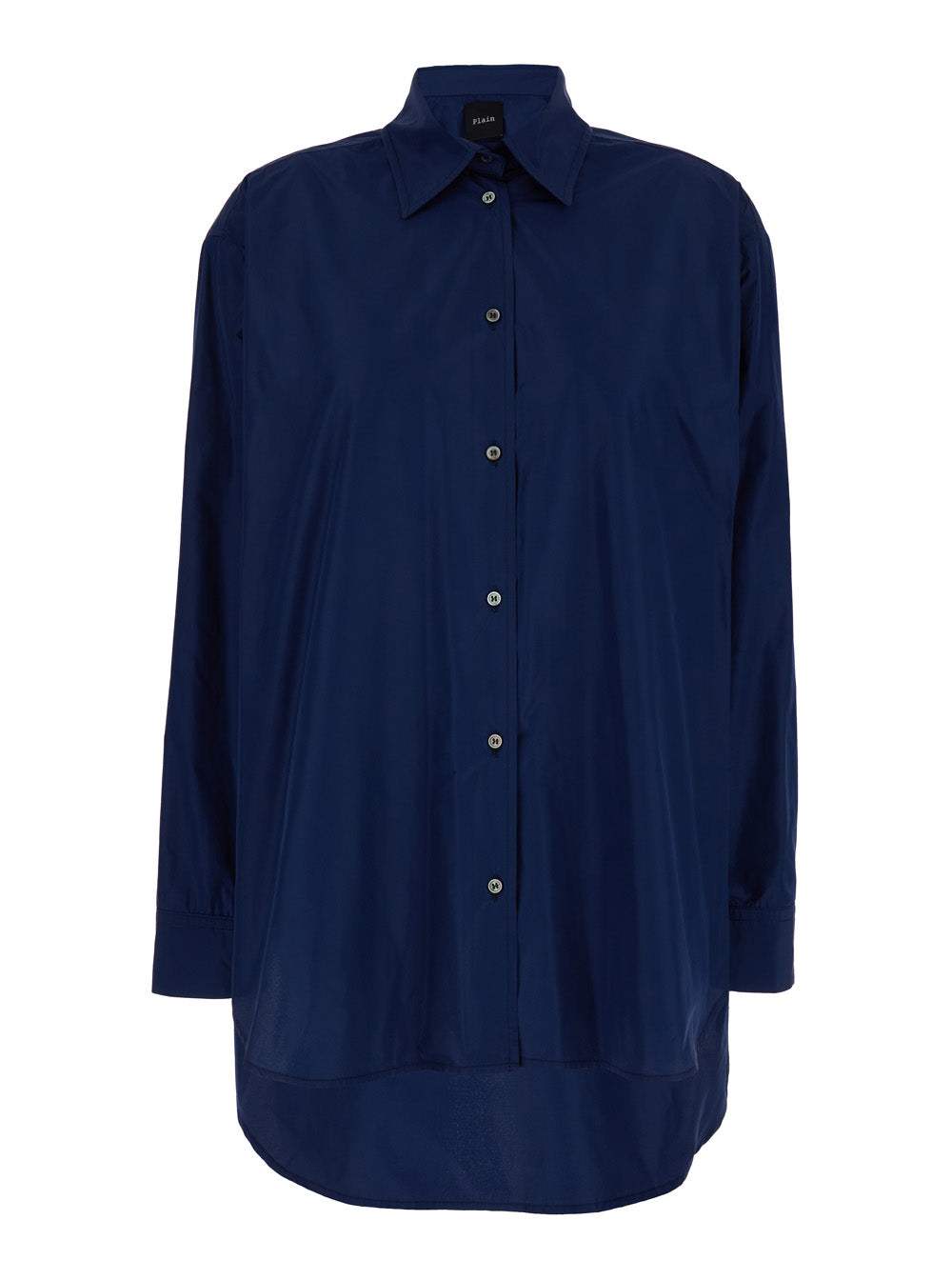 Oversized Blue Shirt in Cotton Woman Blu Polyester And Blouses