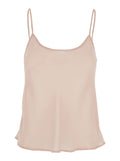 Pink Top with Spaghetti Straps and Square Neck in Fabric Woman Tops