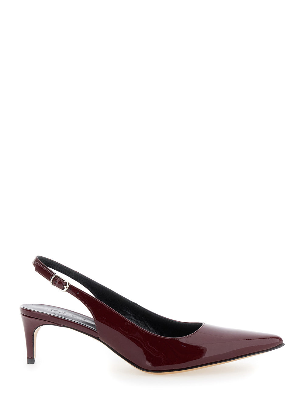 Luisa Bordeaux Slingback Pumps with Low Heel in Patent Leather Woman Heels