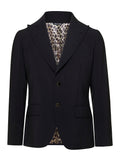 Black Single-Breasted Blazer in Viscose Blend Man Polyester Blazers