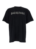 Crew Neck T-shirt with Maxi Logo on Front and Back in Black Cotton for Men Tshirts Polo Shirts