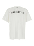 T-shirt Bianca with maxi logo on the front and back in Mens Cotton White Tshirts Polo Shirts