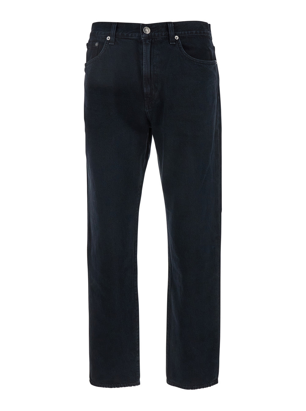 Jeans Curtise with Logo Patch on the Back in Black Denim for Men Regenerative Cotton