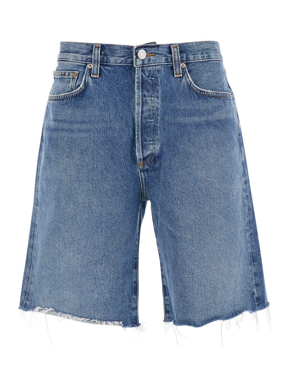 Anson Blue Shorts with Welt Pocket on the Front in Regenerative Cotton for Men Blu And Bermuda