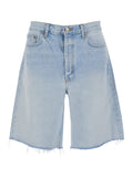Blue Shorts anson in ruse with Pockets and Straight Hem Cotton Lyocell for Women Light Bermuda