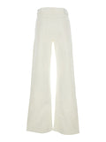 White Jeans With Belt Loops And Logo Patch On The Rear Denim Woman - 28