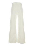 White Jeans With Belt Loops And Logo Patch On The Rear Denim Woman - 28
