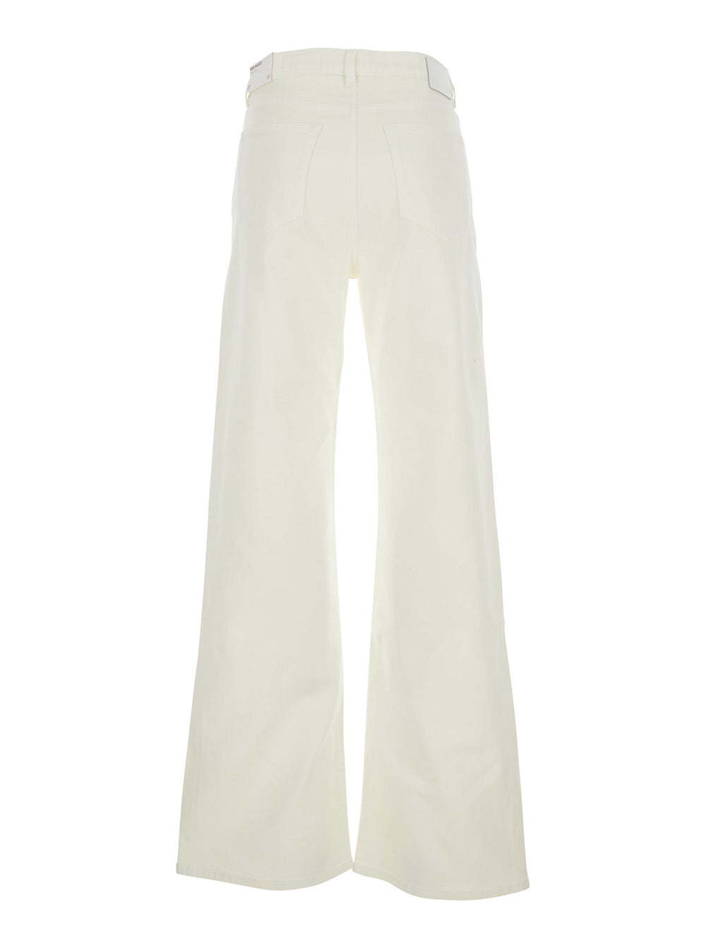 White Jeans With Belt Loops And Logo Patch On The Rear Denim Woman - 28