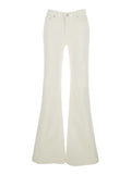 Tropea White Flared Jeans With Logo Patch On The Back Denim For Women