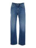 Blue Jeans with Five-Pocket Design for Women Blu Cotton Elastane