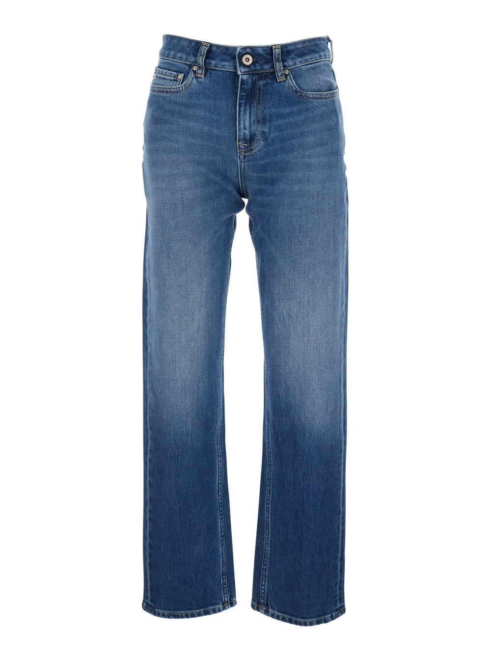 Blue Jeans with Five-Pocket Design for Women Blu Cotton Elastane