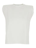 White Cotton Logo Back Top for Women Tshirts And Polo Shirts