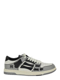 Skel Top Low Grey Sneakers with Logo Patch on the Tongue and Contrasting Details Side in Leather for Men Cow