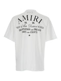 White Crew Neck T-Shirt with Logo Lettering on Front and Back in Cotton for Men Tshirts Polo Shirts