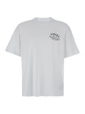 White Crew Neck T-Shirt with Logo Print on the Front in Cotton for Men Tshirts And Polo Shirts